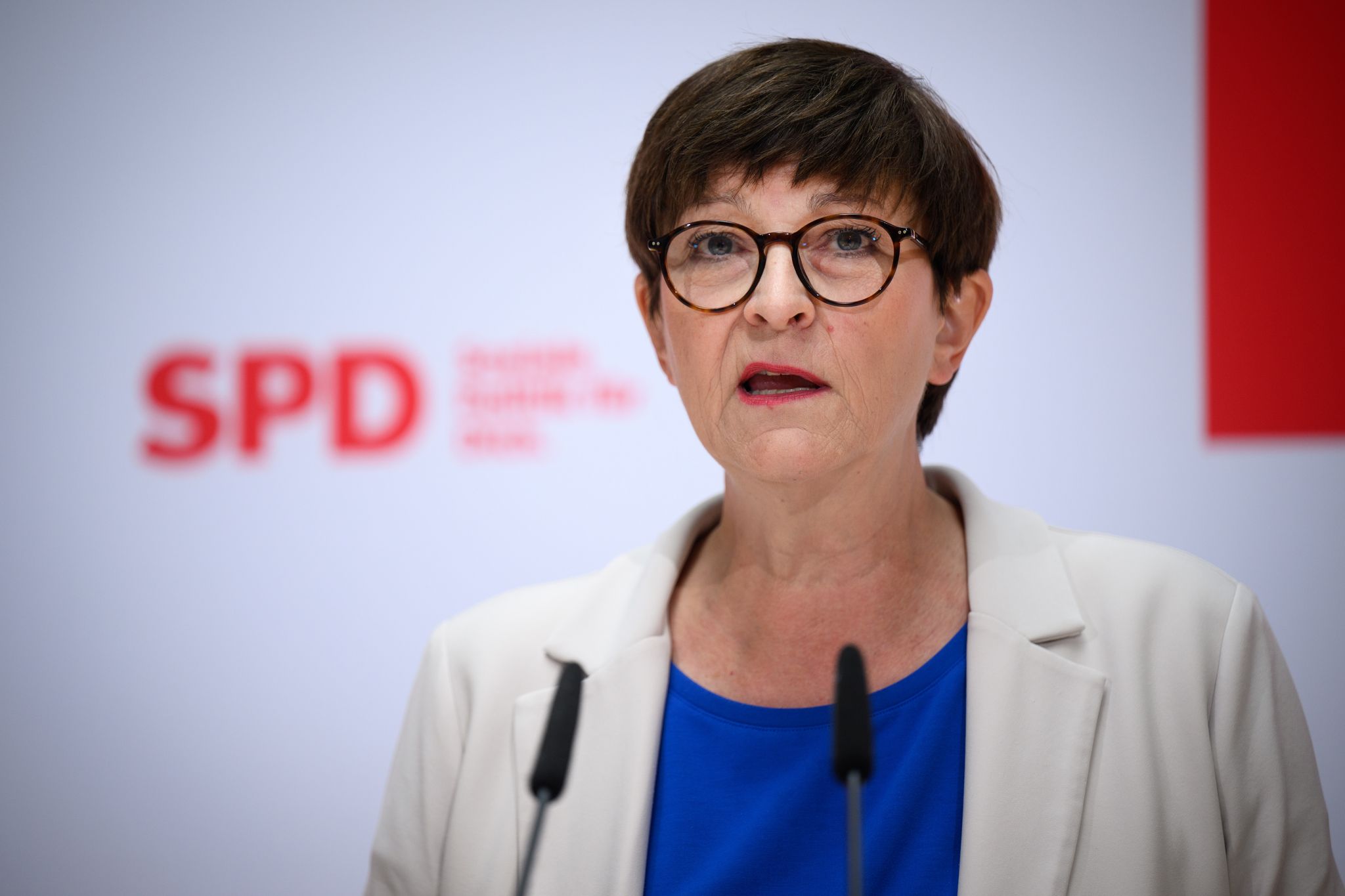 SPD-Chefin Saskia Esken verteidigt die Steuerpläne der Sozialdemokraten.