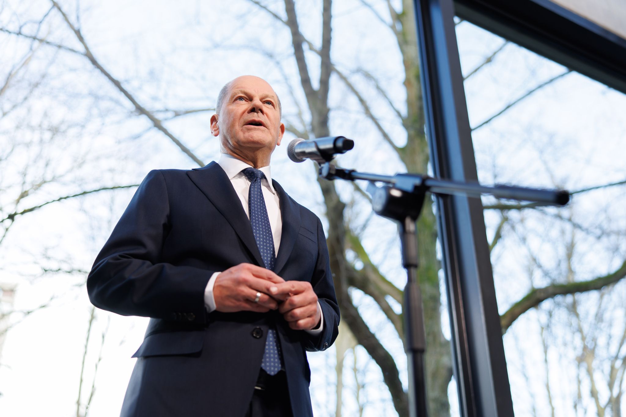 Kanzler Scholz nutzt die Hannover Messe, um für fairen Welthandel zu werben.