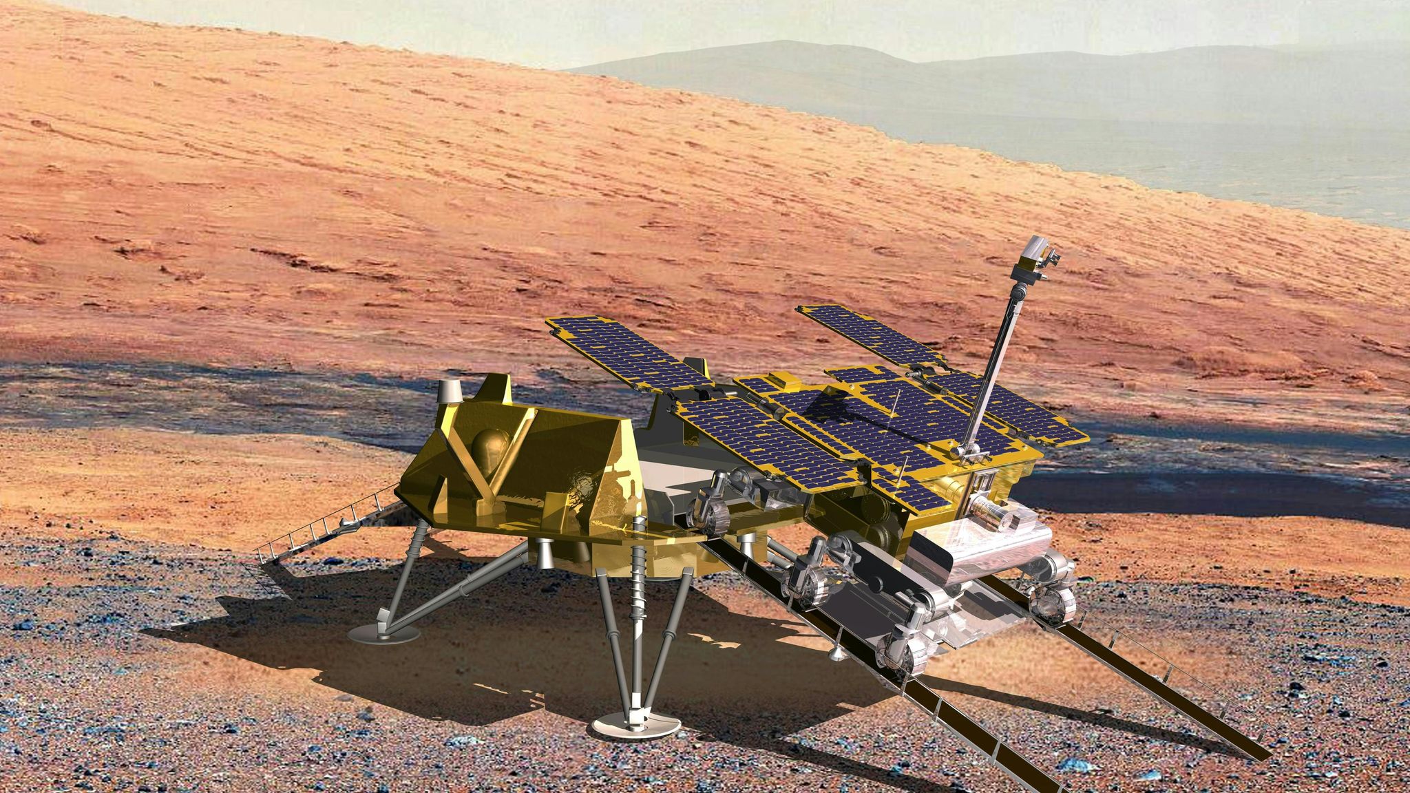 Der Mars-Rover Rosalind Franklin soll ab 2030 nach Spuren von Leben auf dem Roten Planeten suchen. (grafische Darstellung)