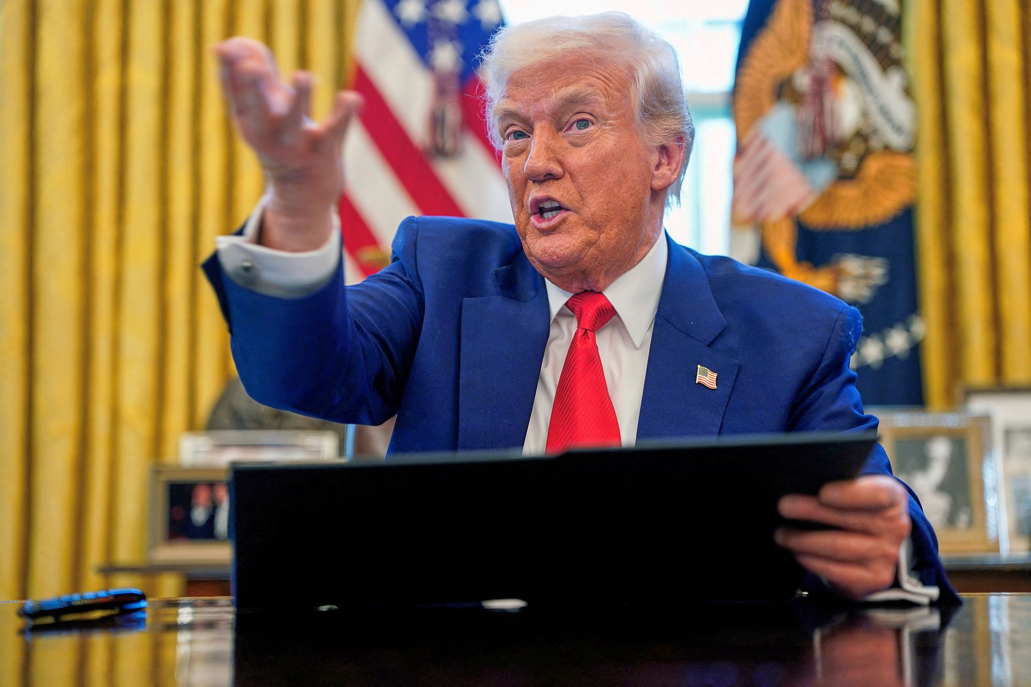 Risiko für die deutsche Wirtschaft: Die erratische Zollpolitik von Donald Trump. (Archivbild)