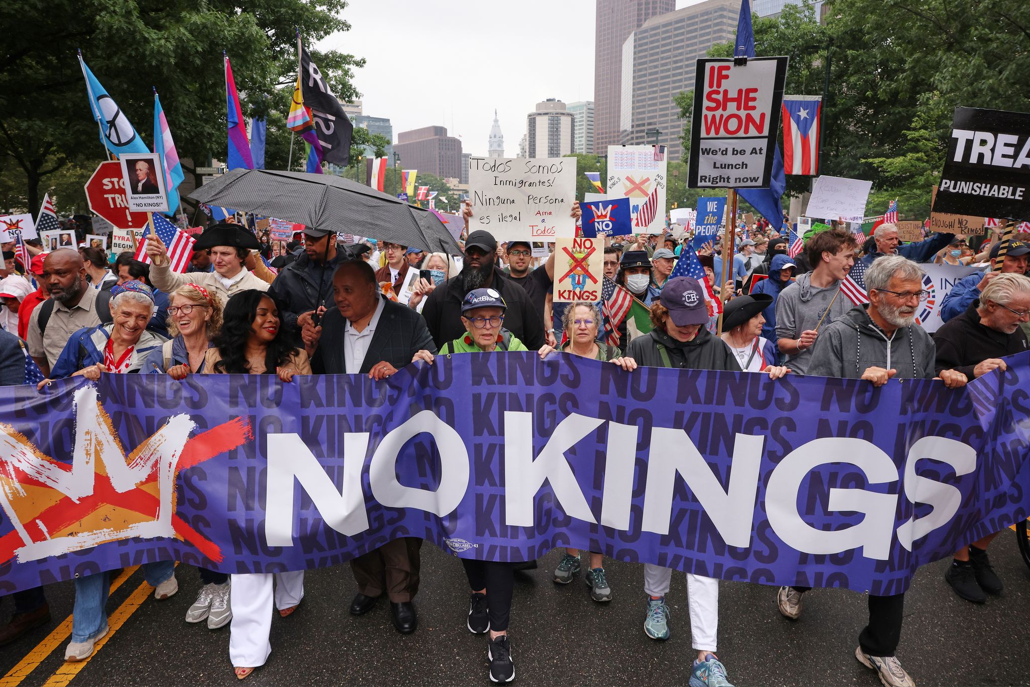 Das Motto der Proteste lautet «No Kings» (Keine Könige).