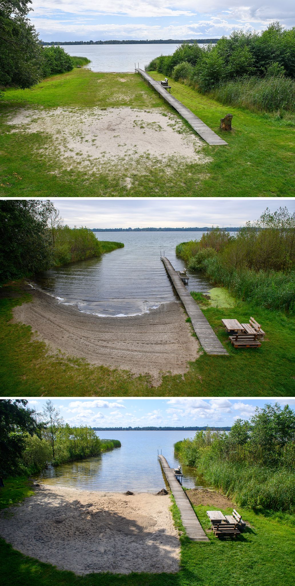 Am Arendsee in der Altmark zeigt sich: Der Wasserstand von Seen ist enorm davon abhängig, ob es gerade viel geregnet hat oder nicht. Im Vergleich der Jahre 2023 bis 2025 lässt sich kein klarer Trend erkennen.