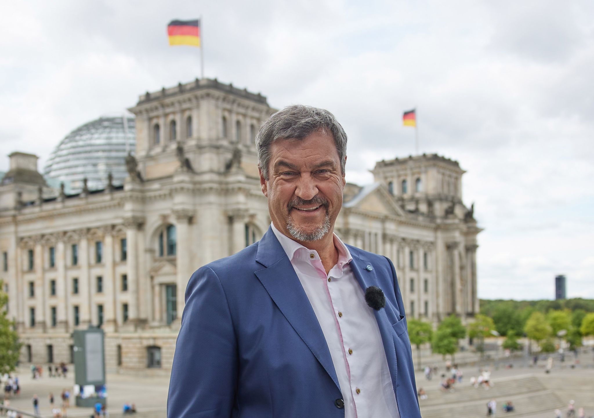 Markus Söder (CSU), Bundesvorsitzender, beim ARD-Sommerinterview vor einem Jahr.