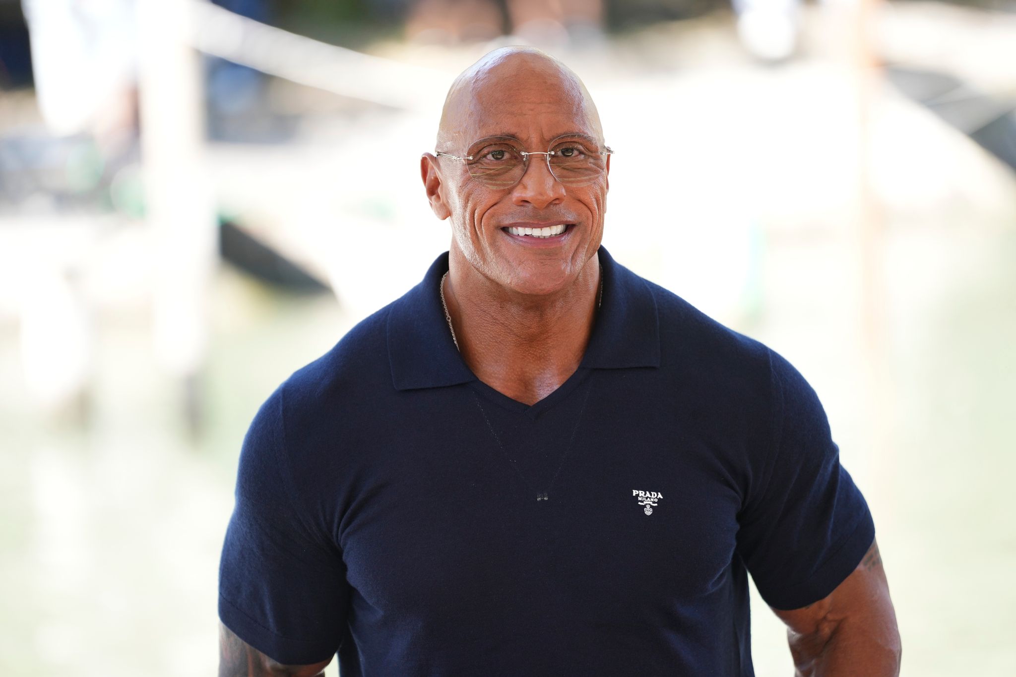 Dwayne Johnson bei seiner Ankunft auf dem Lido.
