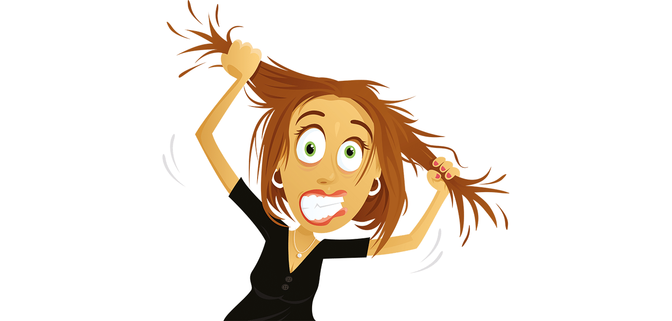 Foto: mergez/iStock Frau, die sich die Haare rauft Comic