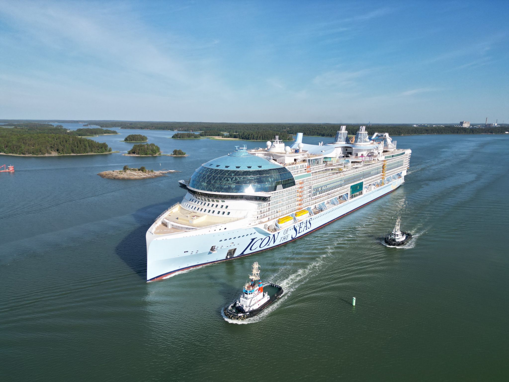 365 Meter lang, Platz für bis zu 7600 Passagiere - die «Icon of the Seas» ist das größte Kreuzfahrtschiff der Welt.